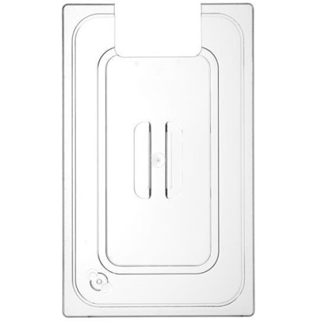 Víko pro polykarbonátové nádoby GN s výřezem pro cirkulační čerpadlo sous vide, HENDI, GN 1/1, Průhledná, 530x325mm