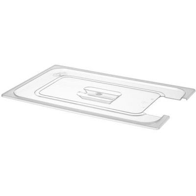 Víko pro polykarbonátové nádoby GN s výřezem pro cirkulační čerpadlo sous vide, HENDI, GN 1/1, Průhledná, 530x325mm