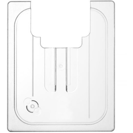 Víko pro polykarbonátové nádoby GN s výřezem pro cirkulační čerpadlo sous vide, HENDI, GN 1/2, Průhledná, 265x325mm