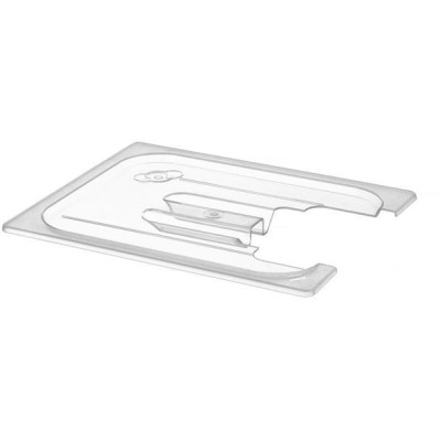 Víko pro polykarbonátové nádoby GN s výřezem pro cirkulační čerpadlo sous vide, HENDI, GN 1/2, Průhledná, 265x325mm