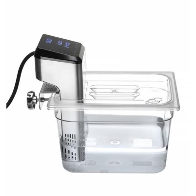 Víko pro polykarbonátové nádoby GN s výřezem pro cirkulační čerpadlo sous vide, HENDI, GN 1/2, Průhledná, 265x325mm