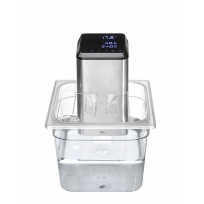 Víko pro polykarbonátové nádoby GN s výřezem pro cirkulační čerpadlo sous vide, HENDI, GN 1/2, Průhledná, 265x325mm