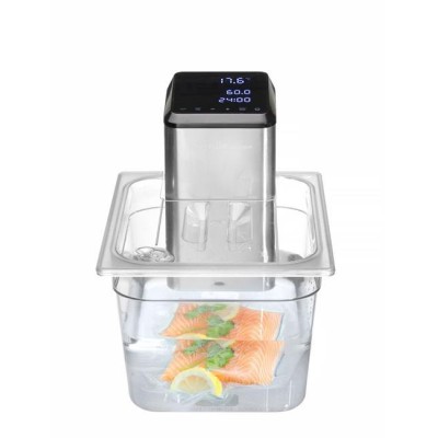Víko pro polykarbonátové nádoby GN s výřezem pro cirkulační čerpadlo sous vide, HENDI, GN 1/2, Průhledná, 265x325mm
