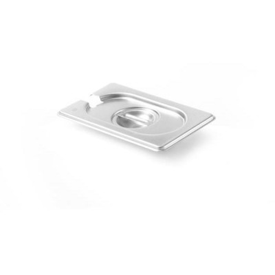 Víko pro nádoby GN s výřezem pro naběračku, HENDI, Kitchen Line, GN 1/9, 176x108mm