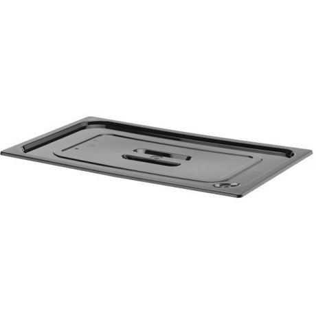 Víko z černého polykarbonátu pro nádoby GN, HENDI, GN 1/1, Černá, 530x325mm