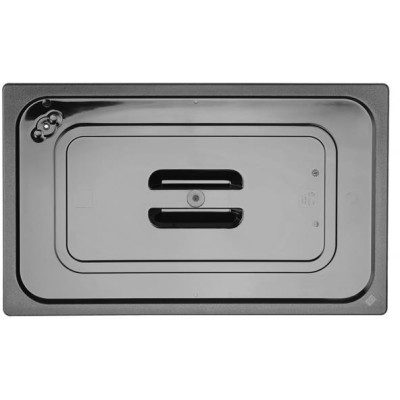 Víko z černého polykarbonátu pro nádoby GN, HENDI, GN 1/1, Černá, 530x325mm