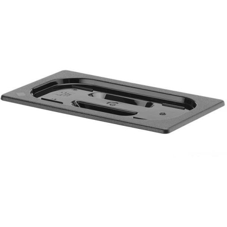 Víko z černého polykarbonátu pro nádoby GN, HENDI, GN 1/4, Černá, 265x162mm