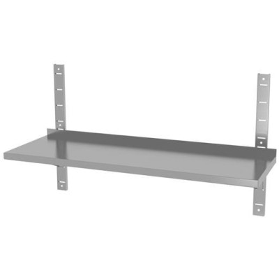 Nástěnná police nastavitelná, jednoduchá, se 2 držáky, HENDI, 3 ks, 1200x300x(H)600mm