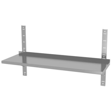 Nástěnná police nastavitelná, jednoduchá, se 2 držáky, HENDI, 3 ks, 1200x300x(H)600mm