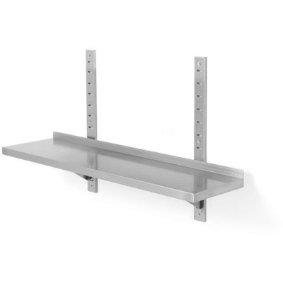Nástěnná police nastavitelná, jednoduchá, se 2 držáky, HENDI, 800x300x(H)600mm