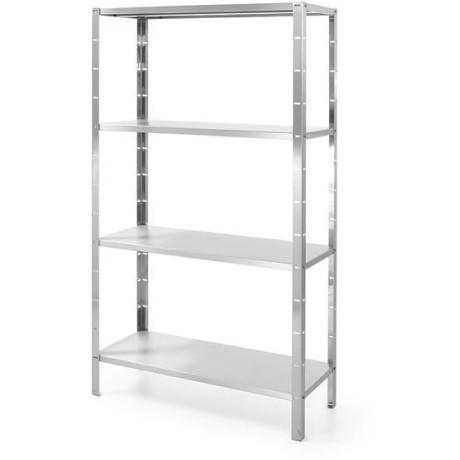 Skladový regál se 4 plnými policemi – přišroubovaný, HENDI, Kitchen Line, 1000x400x(H)1800mm