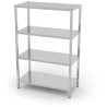 Skladový regál se 4 plnými policemi – přišroubovaný, HENDI, Kitchen Line, 1000x500x(H)1800mm