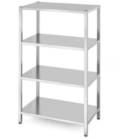 Skladový regál se 4 plnými policemi – přišroubovaný, HENDI, Kitchen Line, 1000x600x(H)1800mm
