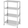 Skladový regál se 4 plnými policemi – přišroubovaný, HENDI, Kitchen Line, 1000x600x(H)1800mm