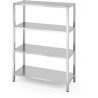 Skladový regál se 4 plnými policemi – přišroubovaný, HENDI, Kitchen Line, 1200x500x(H)1800mm