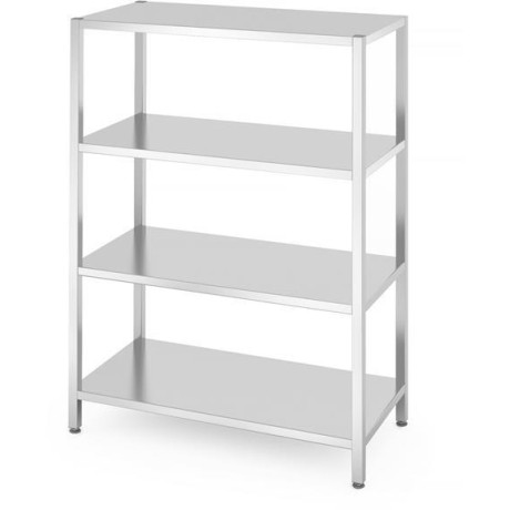 Skladový regál se 4 plnými policemi – přišroubovaný, HENDI, Kitchen Line, 1200x600x(H)1800mm