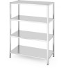 Skladový regál se 4 plnými policemi – přišroubovaný, HENDI, Kitchen Line, 1200x600x(H)1800mm