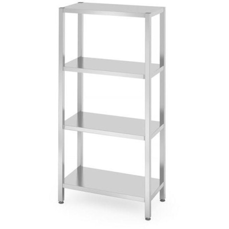 Skladový regál se 4 plnými policemi – přišroubovaný, HENDI, Kitchen Line, 800x400x(H)1800mm