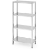 Skladový regál se 4 plnými policemi – přišroubovaný, HENDI, Kitchen Line, 800x400x(H)1800mm