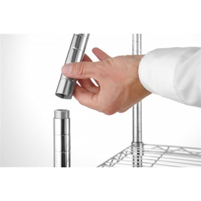 Úložný regál s 5 policemi, HENDI, Chrom, 910x455x(H)1830mm