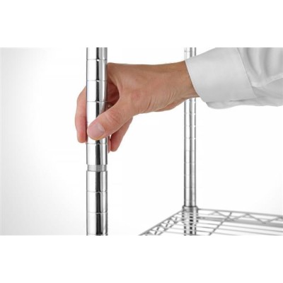 Úložný regál s 5 policemi, HENDI, Chrom, 910x455x(H)1830mm
