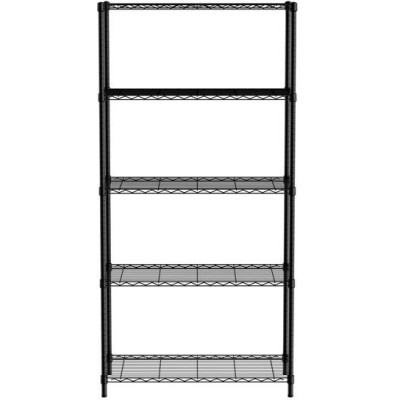 Úložný regál s 5 policemi, HENDI, Černá, 910x455x(H)1830mm
