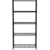 Úložný stojan s 5 policemi, HENDI, Černá, 910x455x(H)1830mm