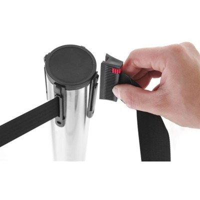 Bariérová lišta se stříbrnou páskou bez základny, HENDI, ⌀64x(H)935mm