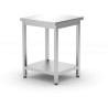 Centrální stůl s policí – přišroubovaný, hloubka 600 mm, HENDI, Kitchen Line, 600x600x(H)850mm