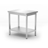 Centrální stůl s policí – přišroubovaný, hloubka 600 mm, HENDI, Kitchen Line, 800x600x(H)850mm