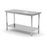 Centrální stůl s policí – přišroubovaný, hloubka 600 mm, HENDI, Profi Line, 800x600x(H)850mm