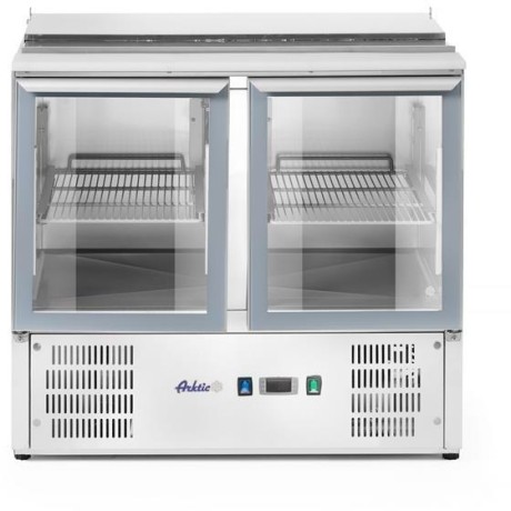 Dvoudveřový prosklený chladicí stůl s odklápěcím víkem, Arktic, 247L, 230V/145W, 900x700x(H)860mm
