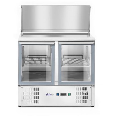 Dvoudveřový prosklený chladicí stůl s odklápěcím víkem, Arktic, 247L, 230V/145W, 900x700x(H)860mm