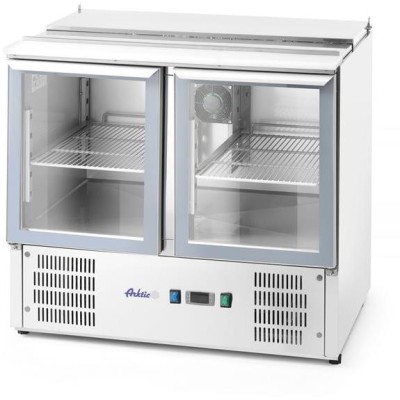 Dvoudveřový prosklený chladicí stůl s odklápěcím víkem, Arktic, 247L, 230V/145W, 900x700x(H)860mm