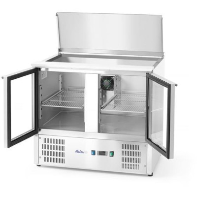 Dvoudveřový prosklený chladicí stůl s odklápěcím víkem, Arktic, 247L, 230V/145W, 900x700x(H)860mm