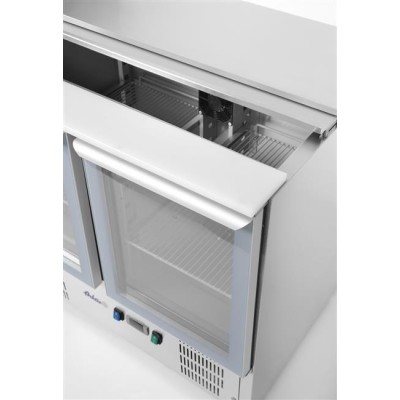 Dvoudveřový prosklený chladicí stůl s odklápěcím víkem, Arktic, 247L, 230V/145W, 900x700x(H)860mm