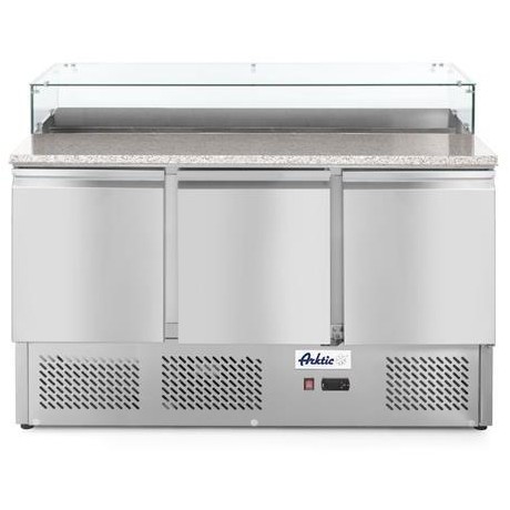 Pizza pult třídveřový 380L, -2/8˚C, 230V/310W, R600a, 1365x700x(H)1120mm