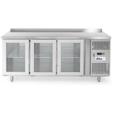 Třídveřový chladicí stůl, prosklený, s postranními skříňkami, Arktic, 420L, 230V/400W, 1795x700x(H)850mm