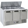 Třídveřový chlazený salátový stůl s odklápěcím víkem, Arktic, 219L, 230V/155W, 700x1365x(H)860mm