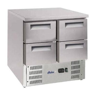Chladicí stůl s pracovní deskou z nerezové oceli, Arktic, stůl chladící se 4 zásuvkami, 247L, 900x700x(H)850mm