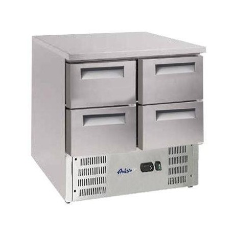 Chladicí stůl s pracovní deskou z nerezové oceli, Arktic, stůl chladící se 4 zásuvkami, 247L, 900x700x(H)850mm