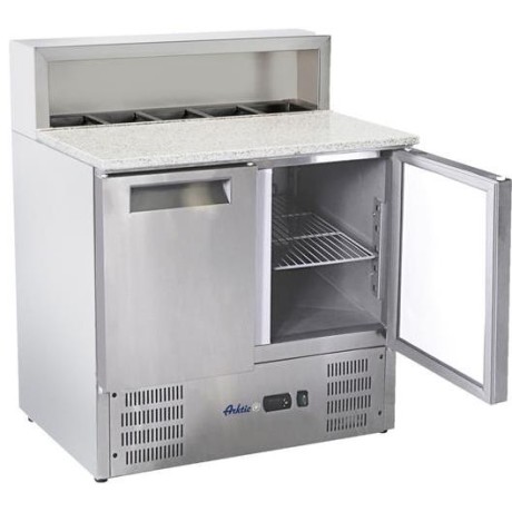 Chladicí stoly s nástavbou a žulovou deskou, Arktic, 247L, 230V/145W, 900x700x(H)1070mm