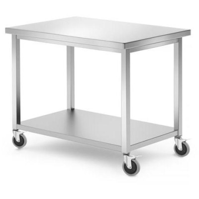 Mobilní stůl, s policí – přišroubovaný, HENDI, Kitchen Line, 1000x700x(H)850mm
