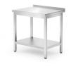Nástěnný stůl s policí – přišroubovaný, hloubka 600 mm, HENDI, Kitchen Line, 800x600x(H)850mm