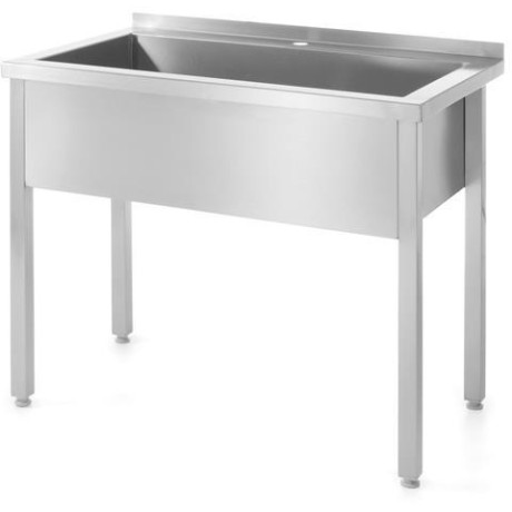Stůl s jedním mycím dřezem – svařovaný, hloubka 600 mm, výška komory 300 mm, HENDI, Profi Line, 1000x600x(H)850mm