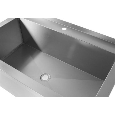 Stůl s jedním mycím dřezem – svařovaný, hloubka 600 mm, výška komory 300 mm, HENDI, Profi Line, 1000x600x(H)850mm