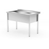 Stůl s jedním mycím dřezem – svařovaný, hloubka 700 mm, výška komory 300 mm, HENDI, Profi Line, 800x700x(H)850mm