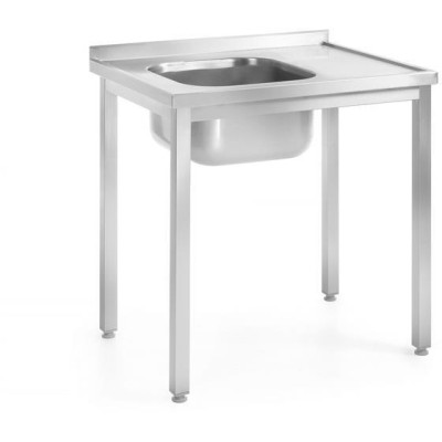 Dřezový stůl – svařovaný, hloubka 600 mm, HENDI, Kitchen Line, 1000x600x(H)850mm