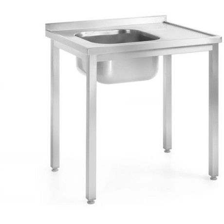 Dřezový stůl – svařovaný, hloubka 600 mm, HENDI, Kitchen Line, 1000x600x(H)850mm