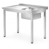 Dřezový stůl – přišroubovaný, hloubka 700 mm, HENDI, Profi Line, 1000x700x(H)850mm